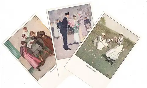 Kpl. 6er Serie mit Deckblatt Kriegs-Postkarte Benno Wenneberg, beste Erhaltung