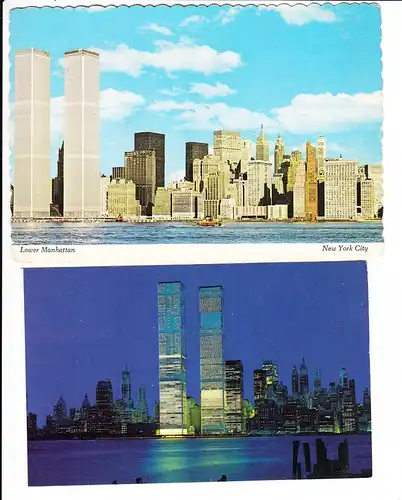 Uno New York, 5 Bedarfskarten, teils in die DDR!!! Dabei 1 x World Trade Center