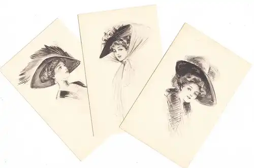 6 Jugendstil-Frauen mit urigen Hüten