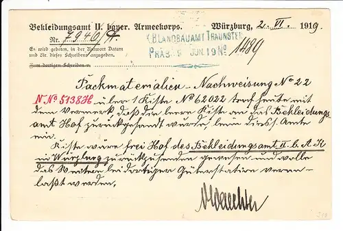 6.6.1919, Dienstkarte nach Niederschlagung der Revolution, Auflösung des &quot;Behördenselbstschutzes&quot;