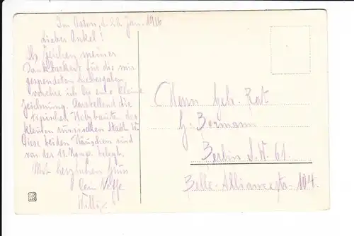 Handgemalte AK, saubere Arbeit, signiert, datiert aus der Familie Bormann, angeblich, nicht recherchiert, der Empfänger Bormann war Onkel des Martin B.