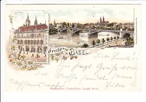 Basel, col. Litho., gel. 1898, beste Erh., preiswert