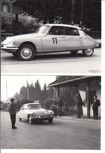 Citroen, 9 Presse-Fotos ca. 1960/62, Citroen DS 19, die Göttliche, tolles Auto, kein Bremspedal, Hydropneumatik, aufwendig, aber unerreicht, RS: Agenturstempel