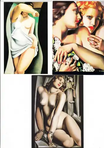 Tamara de Lempicka, 5 erotische col-AK, Nachkrieg, Originale alle entstanden 1925-1932, ungel., Erh. i.O.