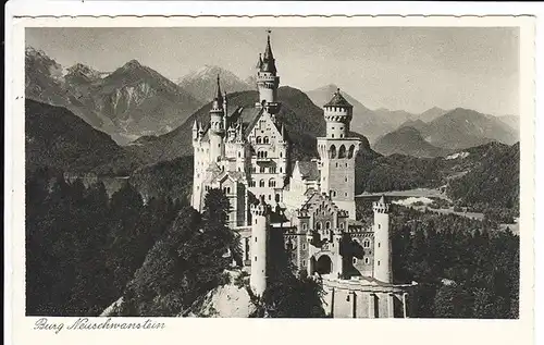 Kaufbeuren - Füssen, bestmögl. Abschlag 1937, Ak harmlos, Reichsform oval
