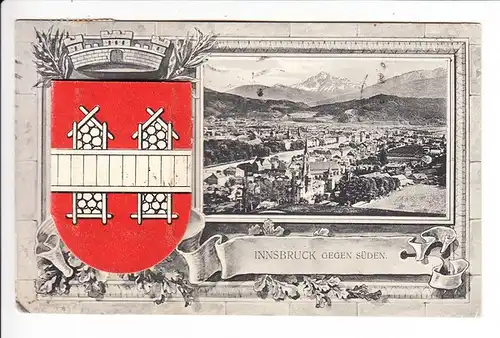 Innsbruck, besonders schöne Leporello-AK, gel. 1912