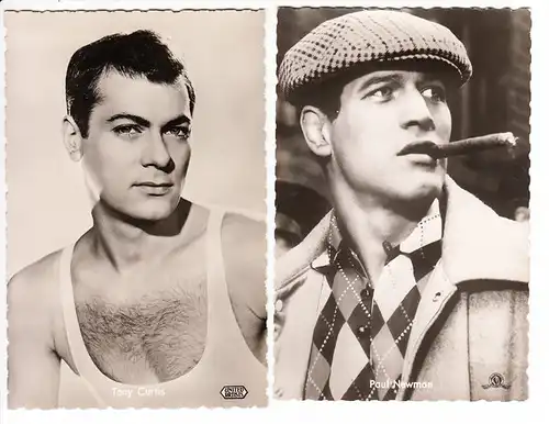 2 US-Schauspieler-Größen ihrer Zeit, Paul Newmann u. Tony Curtis in jungen Jahren