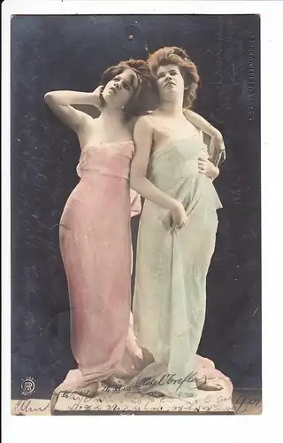Erotischer Double als Soldatenkarte ins Manöver 1905. Nadelloch zwischen den Köpfen, frühes Spindfoto also!!!