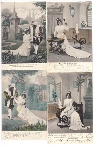 10er Serie Goethe: Faust-Szenen, handcol., gel. Amberg - München 1903, gleiche Adresse