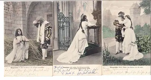 10er Serie Goethe: Faust-Szenen, handcol., gel. Amberg - München 1903, gleiche Adresse
