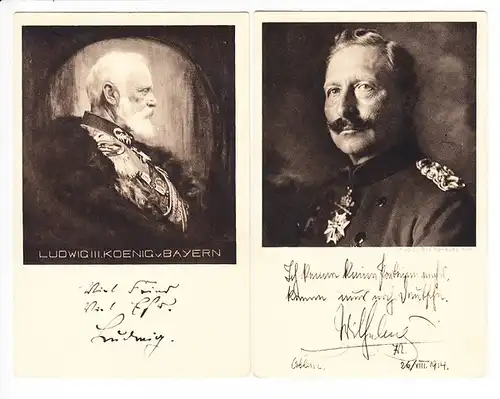 2 Rot-Kreuz-Ganzsachen, Ludwig III und Wilhelm II, ungel. i.O.