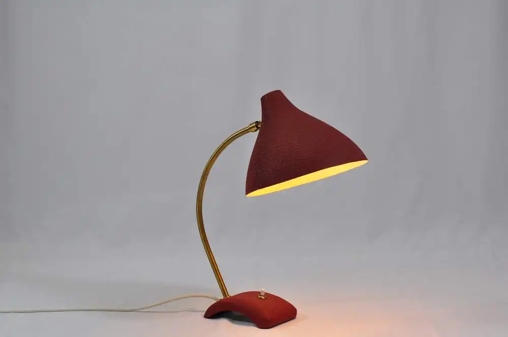 Tischleuchte Messing Schrumpflack Kalff Cosack Leuchte Lampe vintage Tischlampe Mid Century 1
