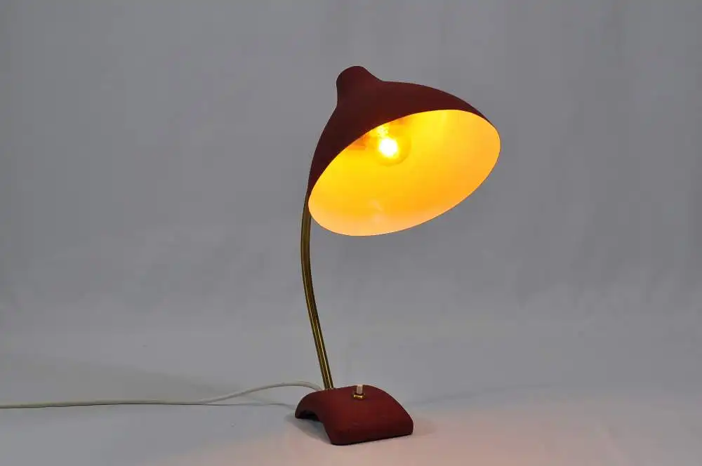 Tischleuchte Messing Schrumpflack Kalff Cosack Leuchte Lampe vintage Tischlampe Mid Century 2