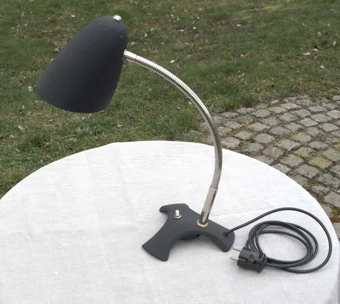 Tischleuchte Schrumpflack 70er Jahre Leuchte Lampe vintage Tischlampe Schreibtischlampe 0