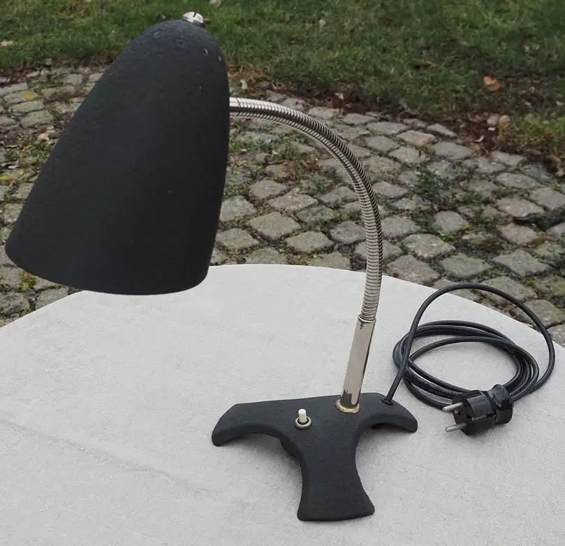 Tischleuchte Schrumpflack 70er Jahre Leuchte Lampe vintage Tischlampe Schreibtischlampe 1