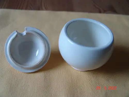 Senftopf Blatthalter versilbert WMF Wächtersbach Straußenmarke