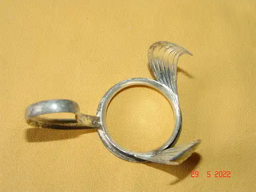 Senftopf Blatthalter versilbert WMF Wächtersbach Straußenmarke