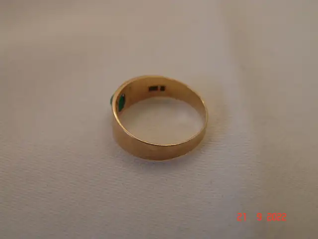 Antiker Freundschaftsring Türkis Perlen 14 Karat Rotgold- Gr.54 9