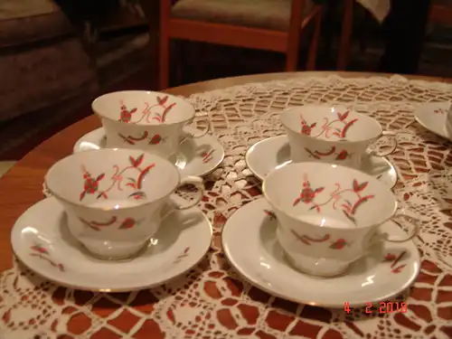 Edelstein Bavaria Beate - 4 Kaffeetassen m. Unteren