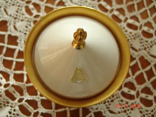 Lindner Kueps Bavaria Porzellan Deckeldose Bonboniere - echt Gold