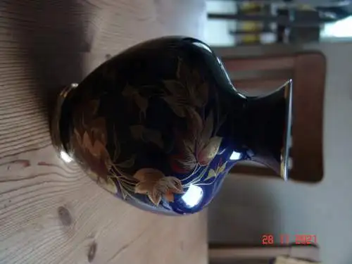 ROYAL BAVARIA KPM VASE Echt Kobalt - Handarbeit