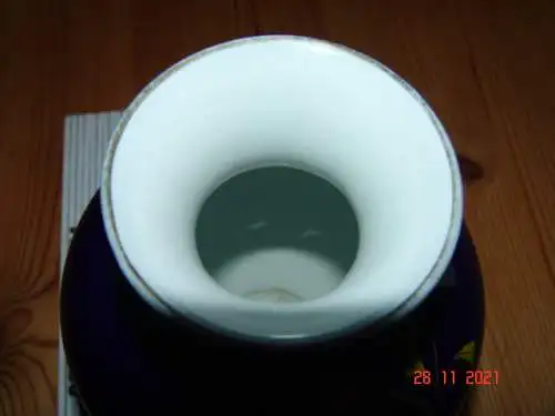 ROYAL BAVARIA KPM VASE Echt Kobalt - Handarbeit