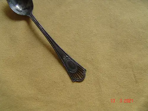 Reiner Jugendstil Mokkalöffel kleiner Löffel Durchbrucharbeit Perlrand