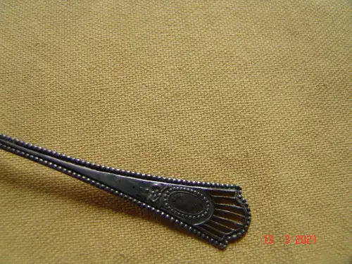 Reiner Jugendstil Mokkalöffel kleiner Löffel Durchbrucharbeit Perlrand