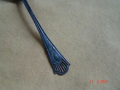 Reiner Jugendstil Mokkalöffel kleiner Löffel Durchbrucharbeit Perlrand