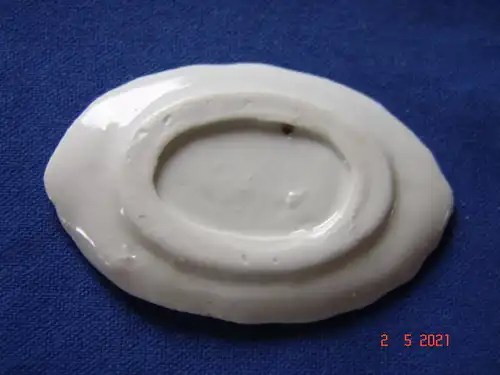 Puppengeschirr Bratenplatte Aufschnittplatte oval Porzellan weiß