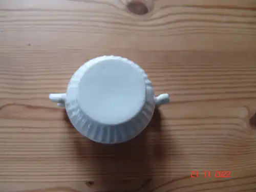 Puppengeschirr Terrine Zuckerdose Porzellan Goldbemalung