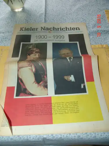 Jahrhundert Ausgabe - Kieler Nachrichten - 1900-1999 - komplett. 