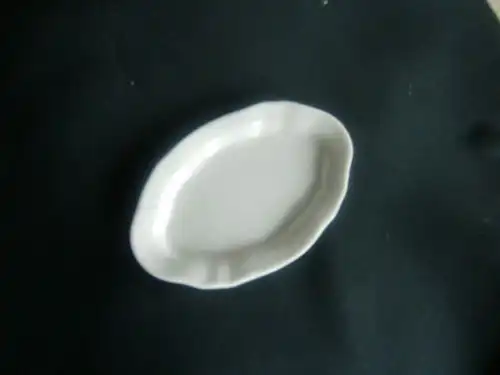 Puppengeschirr ovale Platte Porzellan weiß Puppenküche