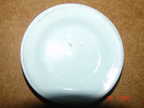 Puppengeschirr - 1 großer Teller Porzellan weiß Goldrand