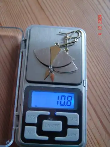 Designer Ohrhänger Ohrringe 925er Silber Akzente in 585er Gold - Unikat