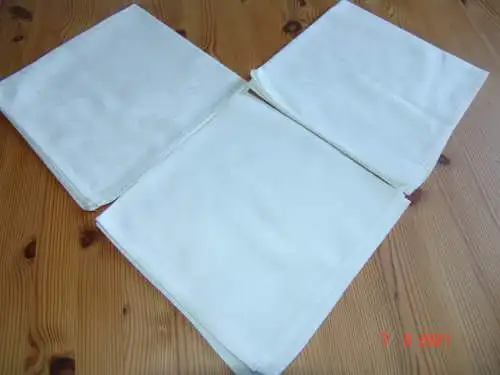 3 alte Damast Servietten Leinen Webmuster 48 x 50