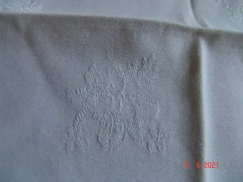 Alte Damast Leinen Serviette Webmuster Jugendstil 47 x 45