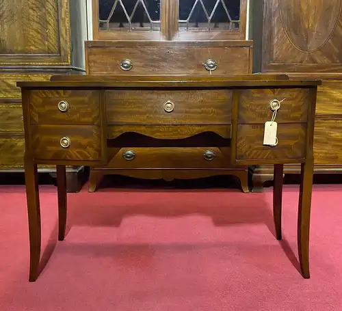 Englische Möbel Stilmöbel Bow Konsole Sideboard Kommode Mahagoni 5 Schubfächer