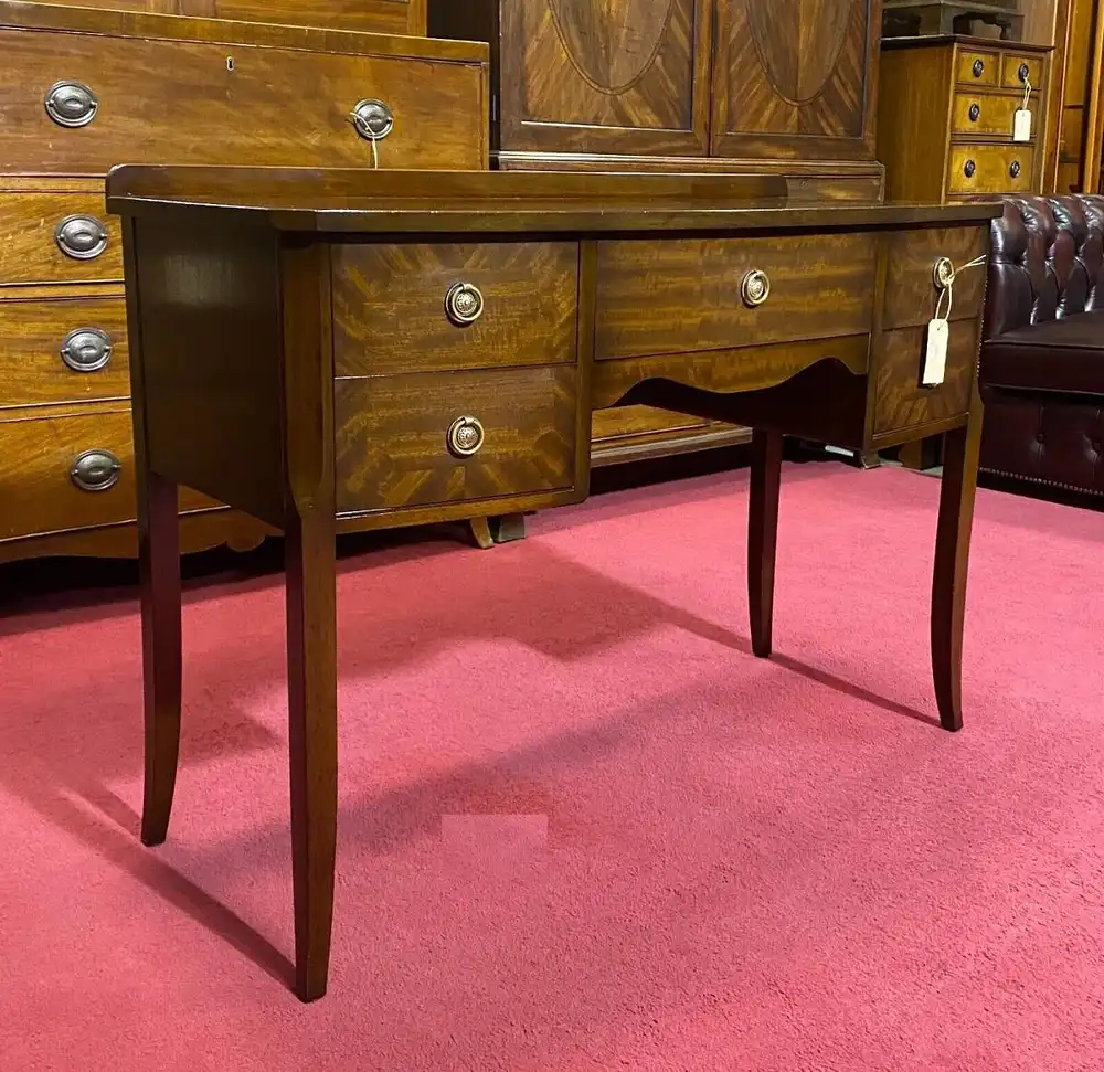 Englische Möbel Stilmöbel Bow Konsole Sideboard Kommode Mahagoni 5 Schubfächer 1
