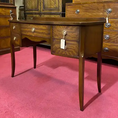 Englische Möbel Stilmöbel Bow Konsole Sideboard Kommode Mahagoni 5 Schubfächer