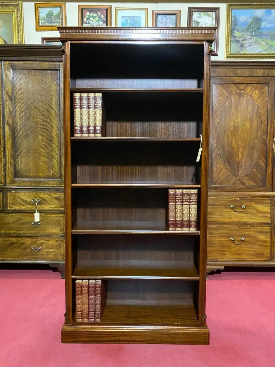 Englische Möbel Mahagoni Bücherregal Bookcase Homeoffice Regale verstellbar 0