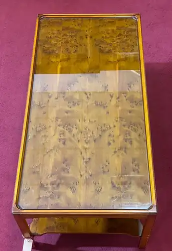 Englische Möbel Stilmöbel Chesterfield Eibe Couchtisch mit Glasplatte made in UK