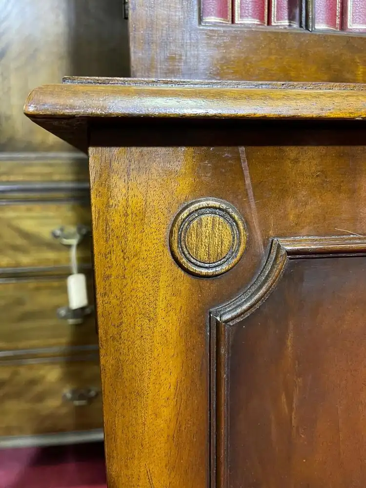 Englische Möbel Bücherschrank Mahagoni Breakfront Herrenzimmer Made in England 6