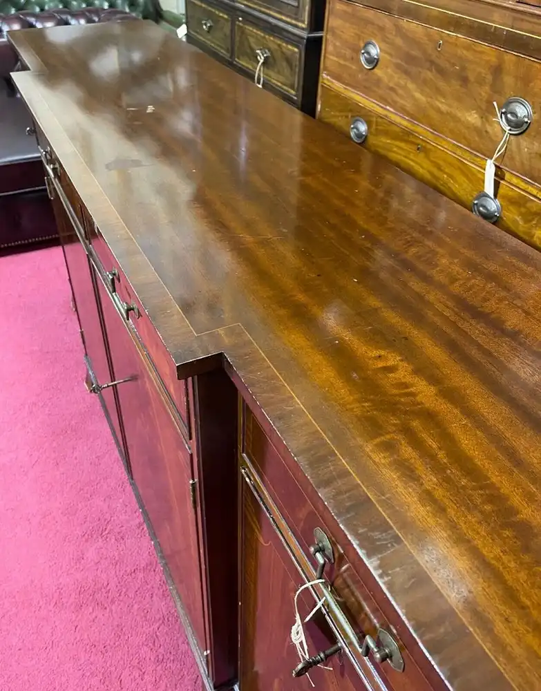Englische Möbel Stilmöbel Regency Mahagoni Sideboard Anrichte Breakfront 4-türig 2
