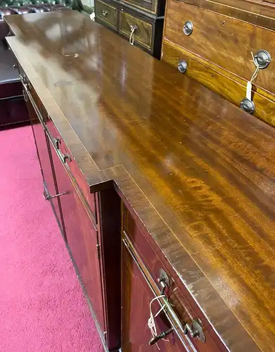 Englische Möbel Stilmöbel Regency Mahagoni Sideboard Anrichte Breakfront 4-türig