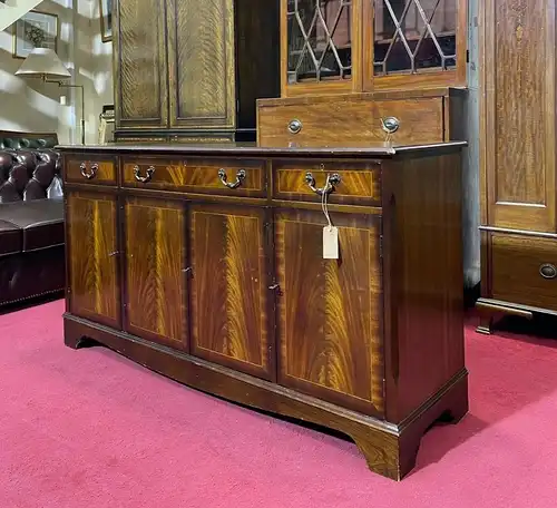 Englische Möbel Wohnzimmer Stil Mahagoni Sideboard Anrichte 4 Türen 3 Schubfach