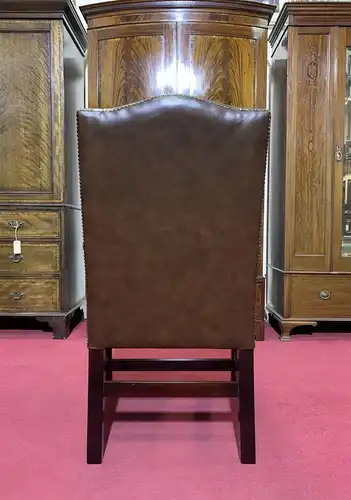 Englische Möbel Chesterfield Schreibtisch Stuhl mit Armlehne Antik Leder  1/2 UK