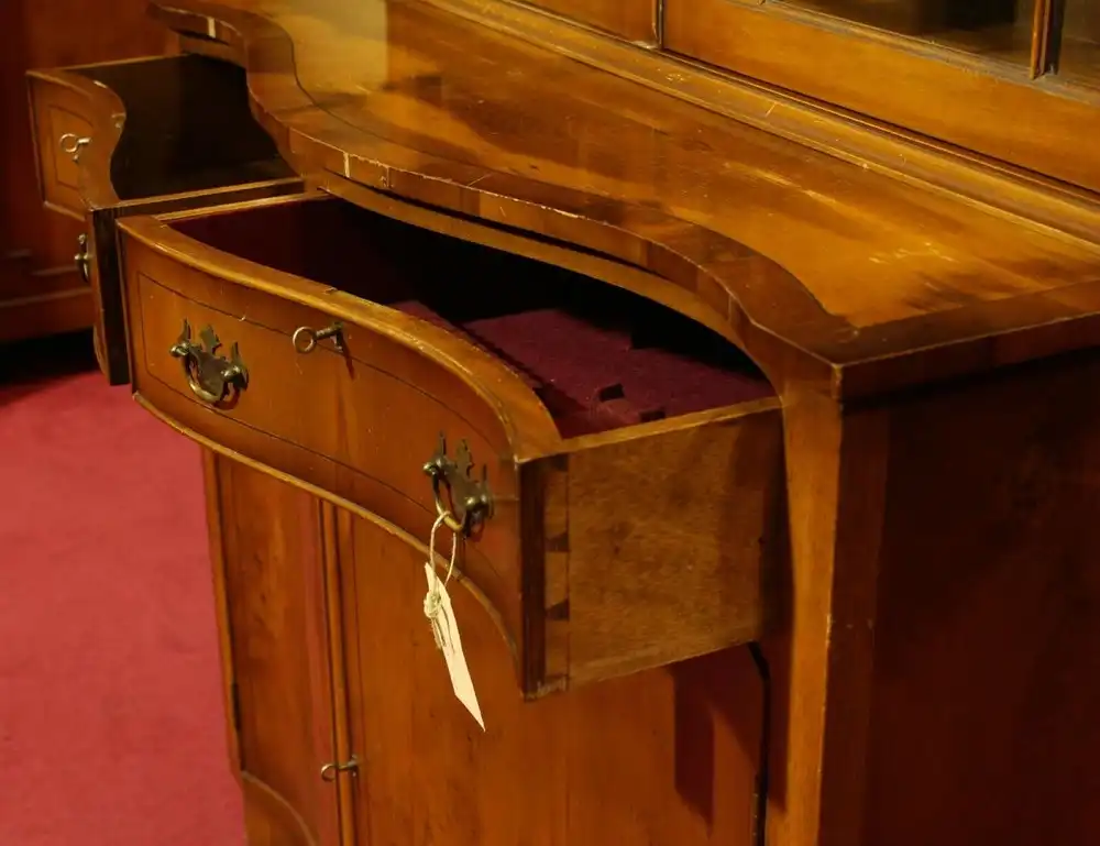 Englische Möbel Regency Bücherschrank mit serpentine Front Schubfach vers Regale 8