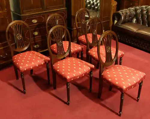 Englische Möbel Set von 5 Esszimmer Esstisch Stuhl Stühle original Hepplewhite