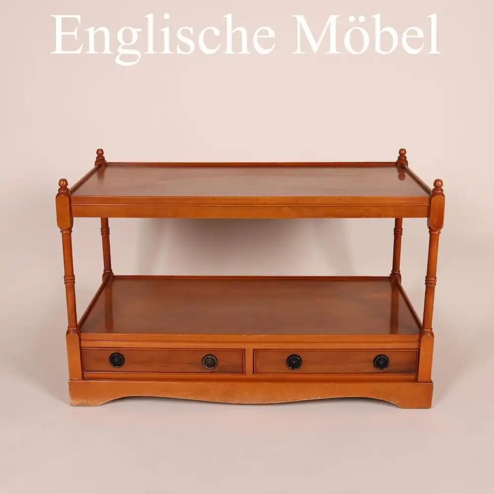 Englische Möbel original Stilmöbel Eibe Couchtisch mit Schubfach Made in UK 0